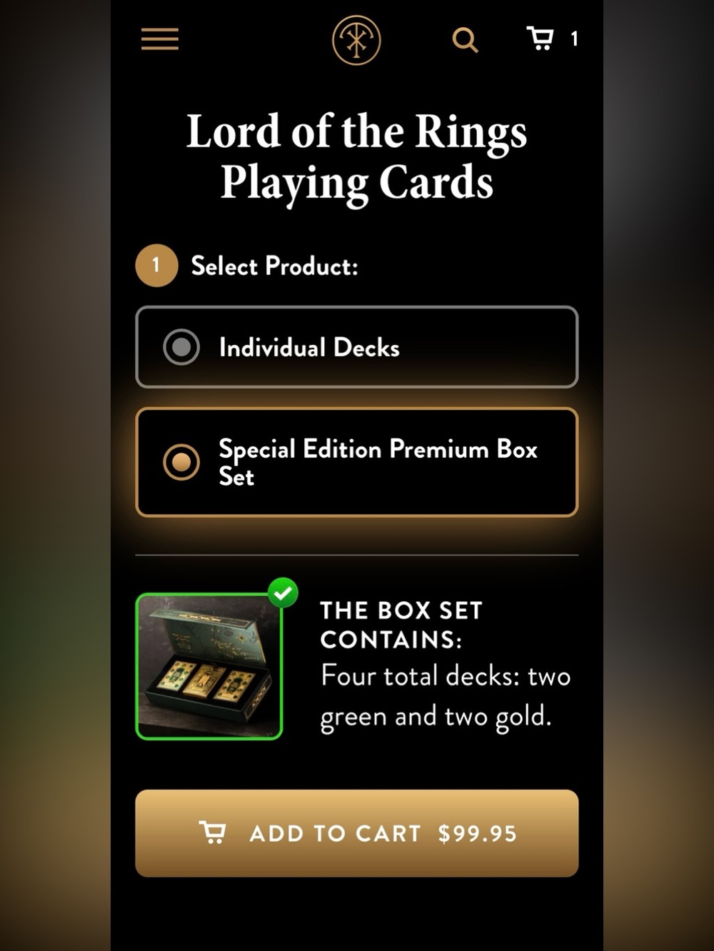 ⚔️ Theory 11 Lord of the Rings Middle Earth Decorative Collector Card Box Set - Picture 9 of 9